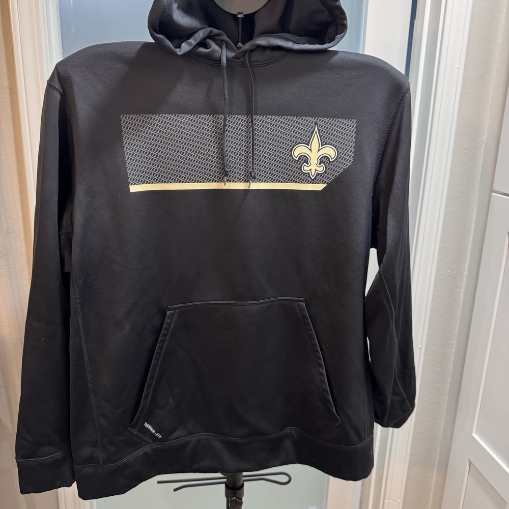 Nike NFL On Field Therma Fit New Orleans Saints Hoodie Sweatshirt Mens XXL